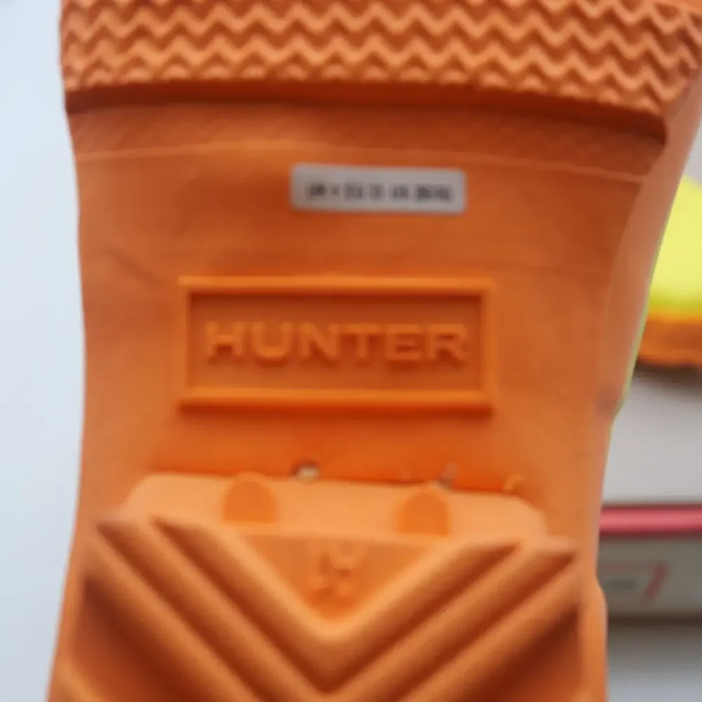 NEW HUNTER Original Wiggle Rainbow Boots Kids Tall Rain Yellow Wellies UK 1